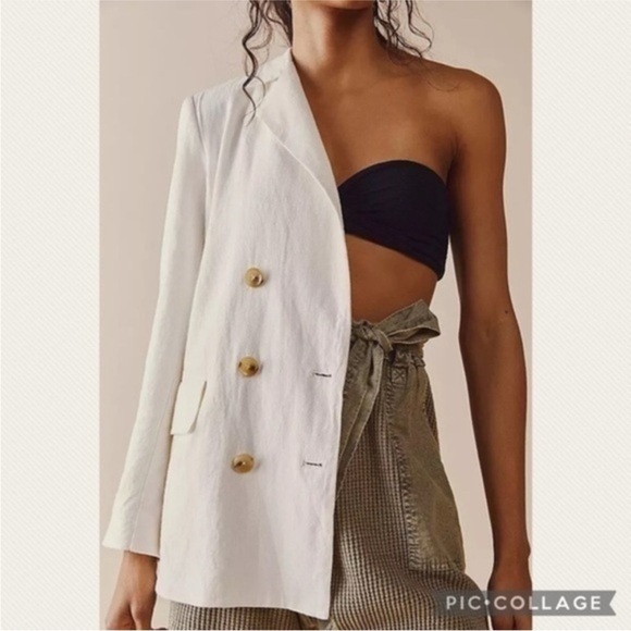 :Price Firm: Free People Olivia Blazer in White - Picture 2 of 11